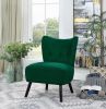 Unique Style Green Velvet Covering Accent Chair