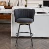 Gray Swivel Bar Stools - High-Back,