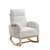 27.6"W Modern Accent High Backrest Living Room Lounge Arm Rocking Chair,