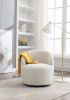 Teddy Fabric Swivel Accent Armchair