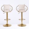 velvet bar chair, pure gold plated,