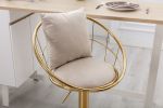 velvet bar chair, pure gold plated,