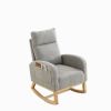 27.6"W Modern Accent High Backrest Lounge Arm Rocking Chair