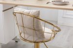 velvet bar chair, pure gold plated,