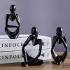 3pcs Abstract Villain Decorative Ornaments; Handmade Resin Handicrafts;