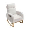 27.6"W Modern Accent High Backrest Living Room Lounge Arm Rocking Chair,