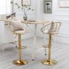 velvet bar chair, pure gold plated,