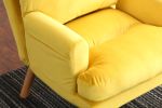 Accent Click Clack Chair with Ottoman Yellow Fabric Upholstered