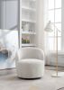 Teddy Fabric Swivel Accent Armchair
