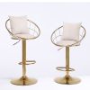 velvet bar chair, pure gold plated,