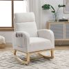 27.6"W Modern Accent High Backrest Living Room Lounge Arm Rocking Chair,