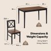 Eco-Friendly Solid Wood Dining Set - Sustainable Home & Restaurant Furniture with Black Metal Accents, Light Brown