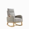 27.6"W Modern Accent High Backrest Lounge Arm Rocking Chair