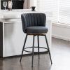 Gray Swivel Bar Stools - High-Back,