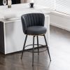 Gray Swivel Bar Stools - High-Back,