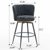 Gray Swivel Bar Stools - High-Back,