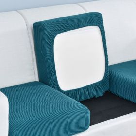 Pure color stretch all-inclusive sofa cover (Option: Emerald green-Big S)