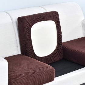 Pure color stretch all-inclusive sofa cover (Option: Coffee-Big M)