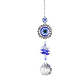 1pc Crystal Sun Catchers, Blue Butterfly Evil Eye (Style: Round)