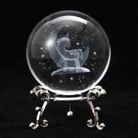 1pc Crystal Ball Art Decoration (Color: Unicorn, size: Silver)