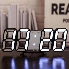 1pc 3D LED Digital Clock; (Color: Blackwhite)