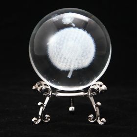 1pc Crystal Ball Art Decoration (Color: Dandelion, size: Silver)
