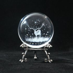 1pc Crystal Ball Art Decoration (Color: Deer, size: Silver)