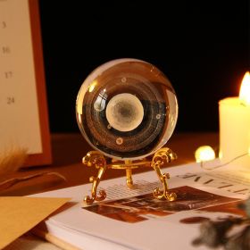 1pc Crystal Ball Art Decoration (Color: Saturn, size: Gold)
