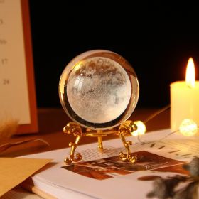 1pc Crystal Ball Art Decoration (Color: Moon, size: Gold)