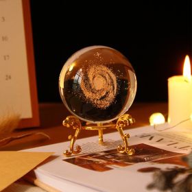 1pc Crystal Ball Art Decoration (Color: Milky Way, size: Gold)