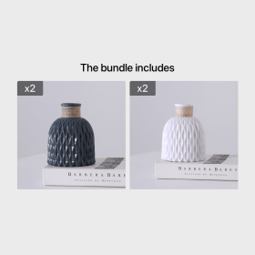1pc Dried Flower Vase; (Color: Black*2+White*2)