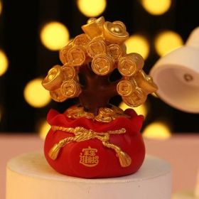 1pc Resin Wealth Tree Ornaments (2.68"√ó2.17"1.97"); (Style: A)