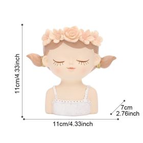 1pc Girls Plant Pots; Desktop Creative Cute Plant; (Style: Pigtails)