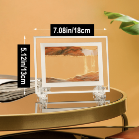 1pc; Dynamic Square Quicksand Painting (Color: Yellow, size: 7.08in/18cm)