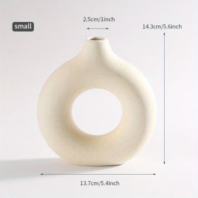 1pc; White Ceramic Vase White Vases For Decor; (Color: Cream Color, size: small)