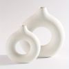1pc; White Ceramic Vase White Vases For Decor;
