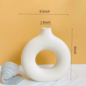 1pc; White Ceramic Vase White Vases For Decor; (Color: Ivory White, size: XL)