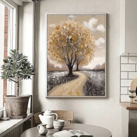 Hand Painted Oil Painting Abstract Blooming Tree Landscape Oil Painting On Canvas Nature Forest Wall Art Original Autumn Forest Landscape Art Living r (Style: 1, size: 90x120cm)