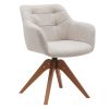 Suede Black Modern Swivel Office Accent Arm Chair with Oak Wood Legs for Small Space(Set of 2)