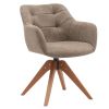 Suede Black Modern Swivel Office Accent Arm Chair with Oak Wood Legs for Small Space(Set of 2)