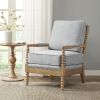 Dusty Blue Upholstered Fabric Accent Arm Chair
