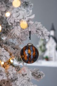D3.9" Christmas Ball Ornaments, Glass Decorative Hanging Ball Christmas Tree Ornaments for Holiday Party Decorations, Set of 6 (Color: as Pic)