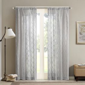 Diamond Sheer Window Curtain Panel(Only 1 Pc Panel) (Color: as Pic)
