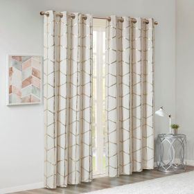Total Blackout Metallic Print Grommet Top Curtain Panel(Only 1 Pc Panel) (Color: as Pic)