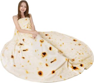 RAINBEAN 71IN Burritos Double Sided Blankets Adult Size, Tortilla Blanket For Kids, Cool Stuff Gifts For Man And Boys, Novelty Food Wrap Blanket, Taco (Color: Beige)
