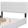 Upholstered Platform Bed with Classic Headboard and 4 Drawers;