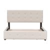 Upholstered Platform Bed with Classic Headboard and 4 Drawers;