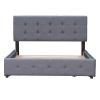 Upholstered Platform Bed with Classic Headboard and 4 Drawers;