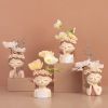 1pc Girls Plant Pots; Desktop Creative Cute Plant;