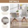 Suede Black Modern Swivel Office Accent Arm Chair with Oak Wood Legs for Small Space(Set of 2)